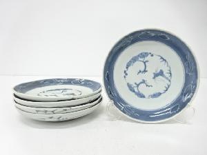 古伊万里　染付　松竹梅　六寸皿　5客揃